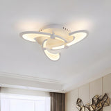 Modern White Petal LED Flush Mount Ceiling Lamp 3-Light Image - 3