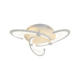 Modern White Petal LED Flush Mount Ceiling Lamp 3-Light Image - 4