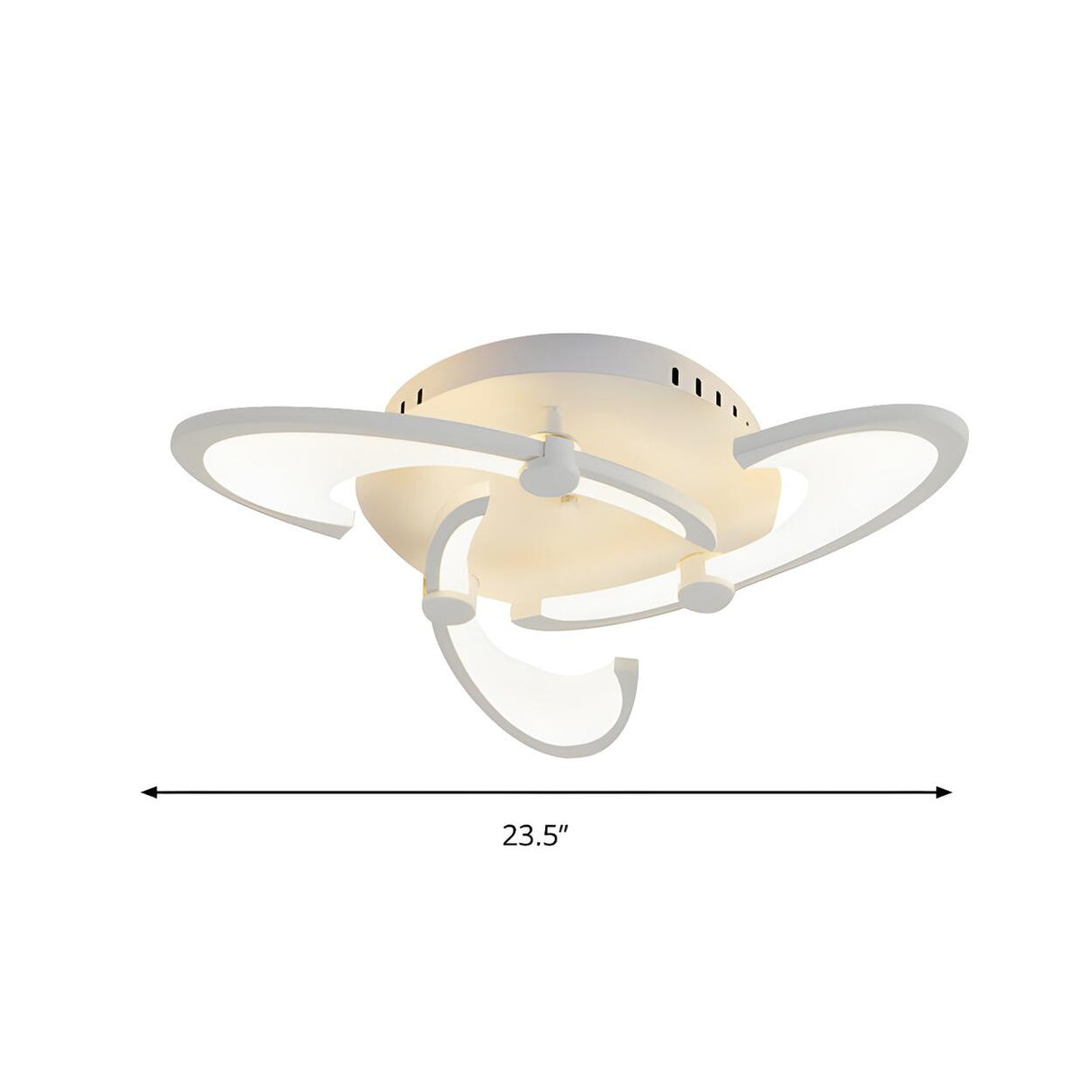 Modern White Petal LED Flush Mount Ceiling Lamp 3-Light Image - 5