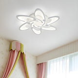 Modern White Petal LED Flush Mount Ceiling Lamp 3-Light Image - 7