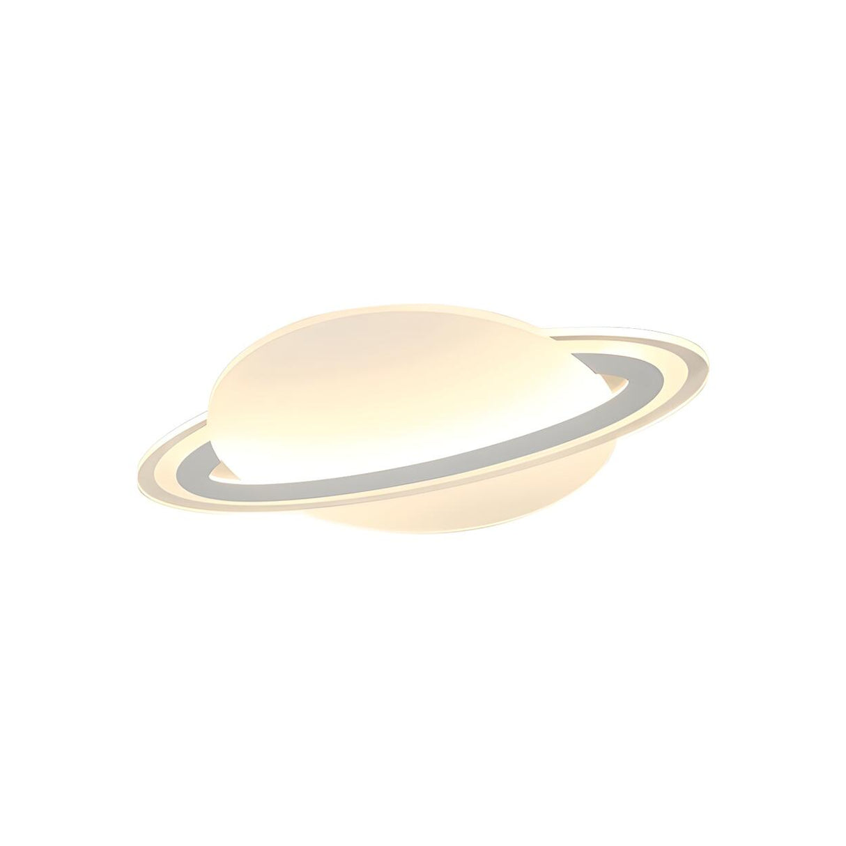 Modern White Planet-Shaped LED Flush Mount Ceiling Lamp Image - 4