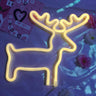 Modern White Plastic Cute Deer LED Neon Night Light Image - 1