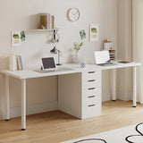 Modern White Rectangle Soft Close Drawers Computer Desk Image - 23