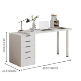 Modern White Rectangle Soft Close Drawers Computer Desk Image - 29