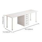 Modern White Rectangle Soft Close Drawers Computer Desk Image - 36