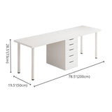 Modern White Rectangle Soft Close Drawers Computer Desk Image - 37