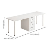 Modern White Rectangle Soft Close Drawers Computer Desk Image - 42