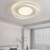 Modern White Rectangle Wave-Edge LED Flush Mount Light Image - 16