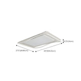 Modern White Rectangle Wave-Edge LED Flush Mount Light #size