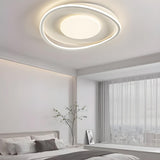 Modern White Rectangle Wave-Edge LED Flush Mount Light Image - 4