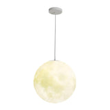 Modern White Resin Globe Moon Pendant Light Flexible Length Image - 6