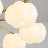 Modern White Resin Round Cloud Bedroom Chandelier Image - 11