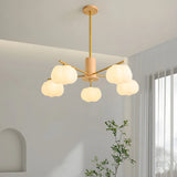 Modern White Resin Round Cloud Bedroom Chandelier Image - 14