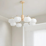 Modern White Resin Round Cloud Bedroom Chandelier Image - 15