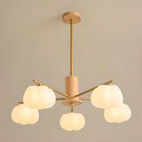 Modern White Resin Round Cloud Bedroom Chandelier Image - 2