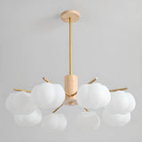 Modern White Resin Round Cloud Bedroom Chandelier Image - 8