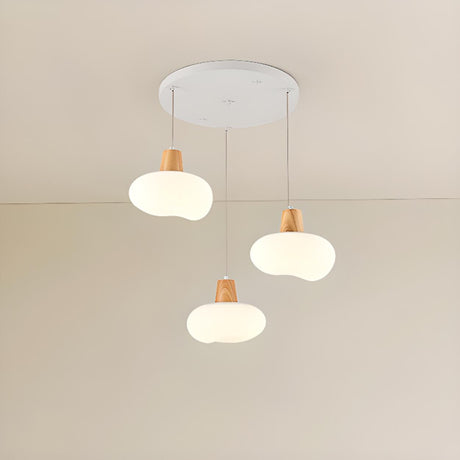 Modern White Resin Triple Pendant Light Third Gear Image - 2