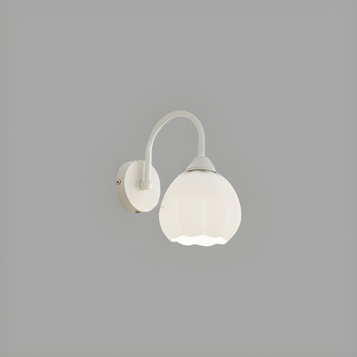 Modern White Ribbed Glass Pull Chain Wall Sconce Image - 5