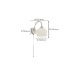 Modern White Ribbed Glass Pull Chain Wall Sconce Image - 9