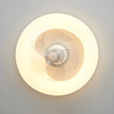 Modern White Ring Cloud Flush Ceiling Fan with Light Image - 9