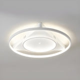 Modern White Ring Triangle LED Flush Mount Ceiling Lamp Image - 3