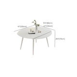 Modern White Round Extendable Stone Dining Table #size