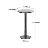 Modern White Round Mini Marble Black Metal High Bar Table #size