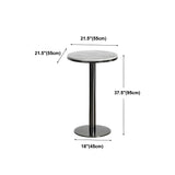 Modern White Round Mini Marble Black Metal High Bar Table Image - 11