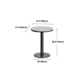 Modern White Round Mini Marble Black Metal High Bar Table Image - 12