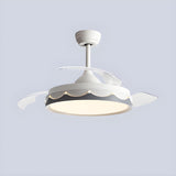 Modern White Round Standard Ceiling Fan with LED Light Image - 4