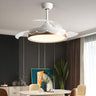 Modern White Round Standard Ceiling Fan with LED Light Image - 5