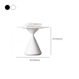 Modern White Round Stone Steel Base Nested Coffee Table Image - 14