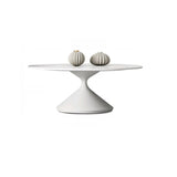 Modern White Round Stone Steel Base Nested Coffee Table Image - 5