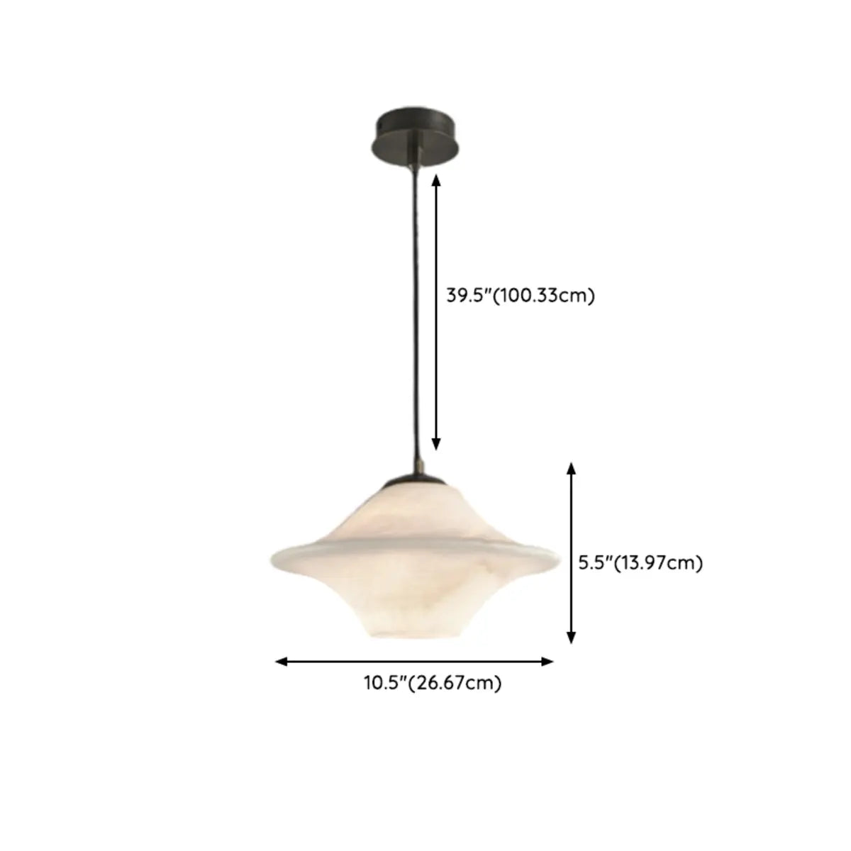 Modern White Schoolhouse Pendant Light with Bi-pin, Direct Wired Electric, Sintered Stone Shade, and Cover Image - 10