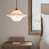 Modern White Schoolhouse Pendant Light with Bi-pin, Direct Wired Electric, Sintered Stone Shade, and Cover Image - 4