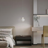 Modern White Sculpted Acrylic Bedroom Pendant Light Image - 1