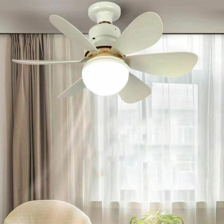 Modern White Shade 5 Blades Ceiling Fan with Light Image - 1