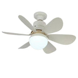 Modern White Shade 5 Blades Ceiling Fan with Light Image - 8