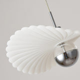 Modern White Shell Pendant Light Adjustable Height Image - 10