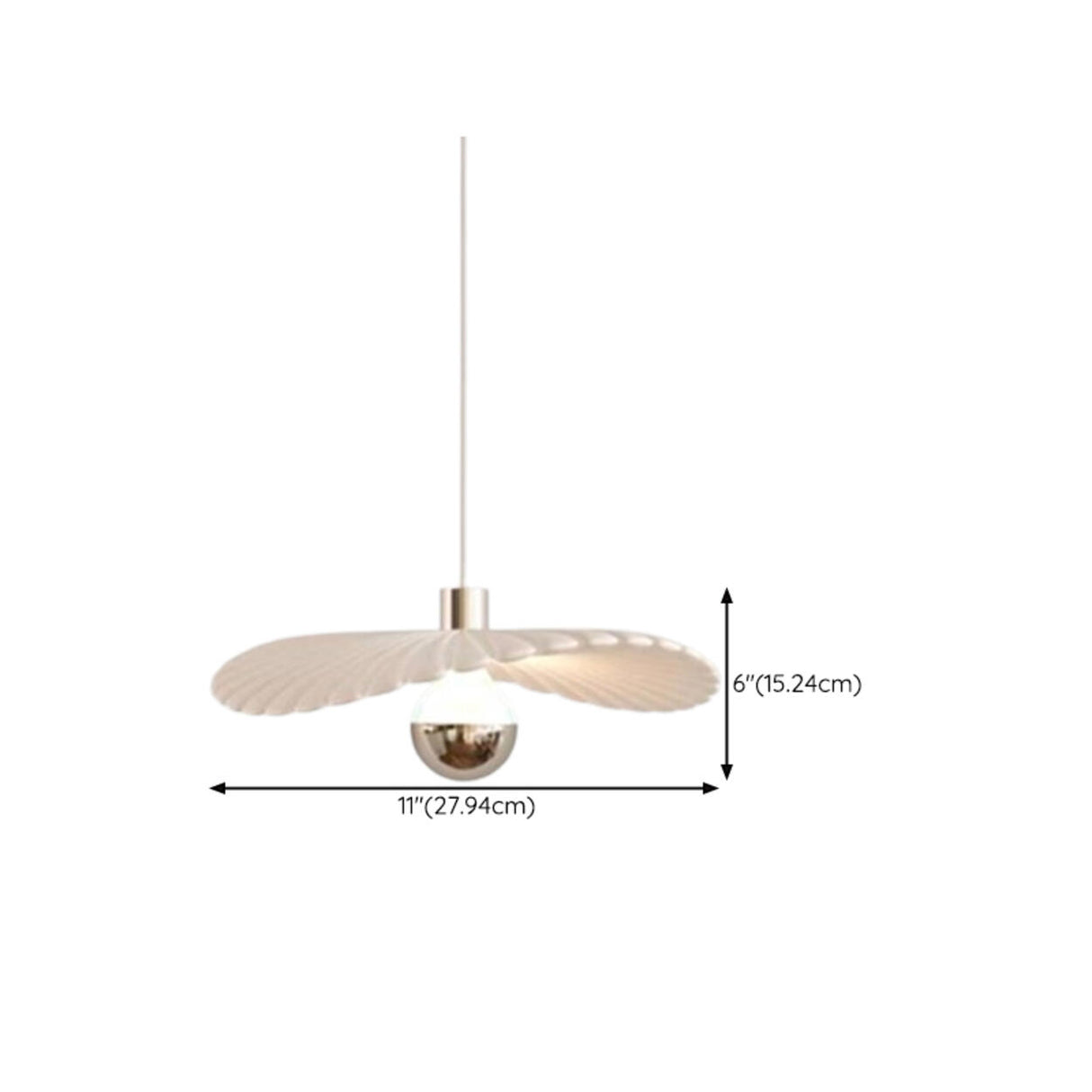 Modern White Shell Pendant Light Adjustable Height 