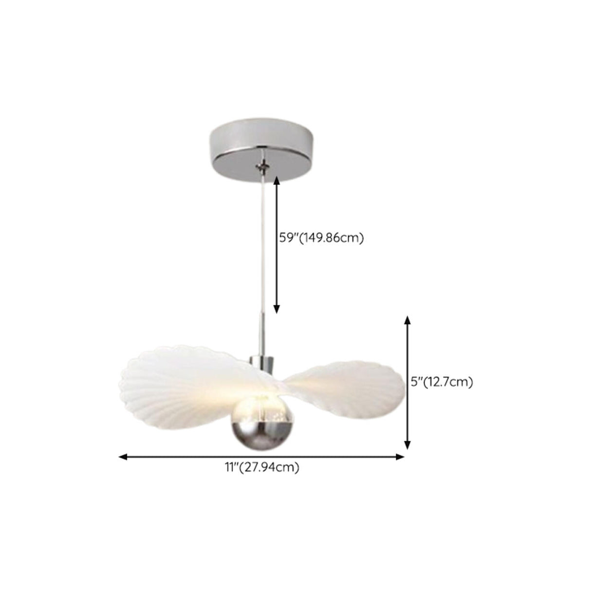 Modern White Shell Pendant Light Adjustable Height Image - 17