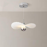 Modern White Shell Pendant Light Adjustable Height Image - 3