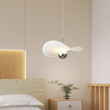 Modern White Shell Pendant Light Adjustable Height Image - 6