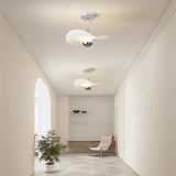 Modern White Shell Pendant Light Adjustable Height Image - 7