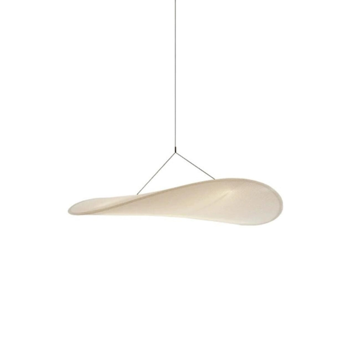 Modern White Silk Floating Shade Living Room Pendant Light Image - 5