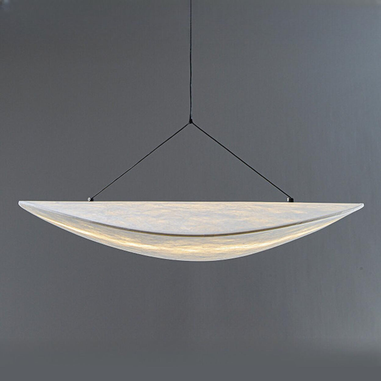 Modern White Silk Floating Shade Living Room Pendant Light Image - 6