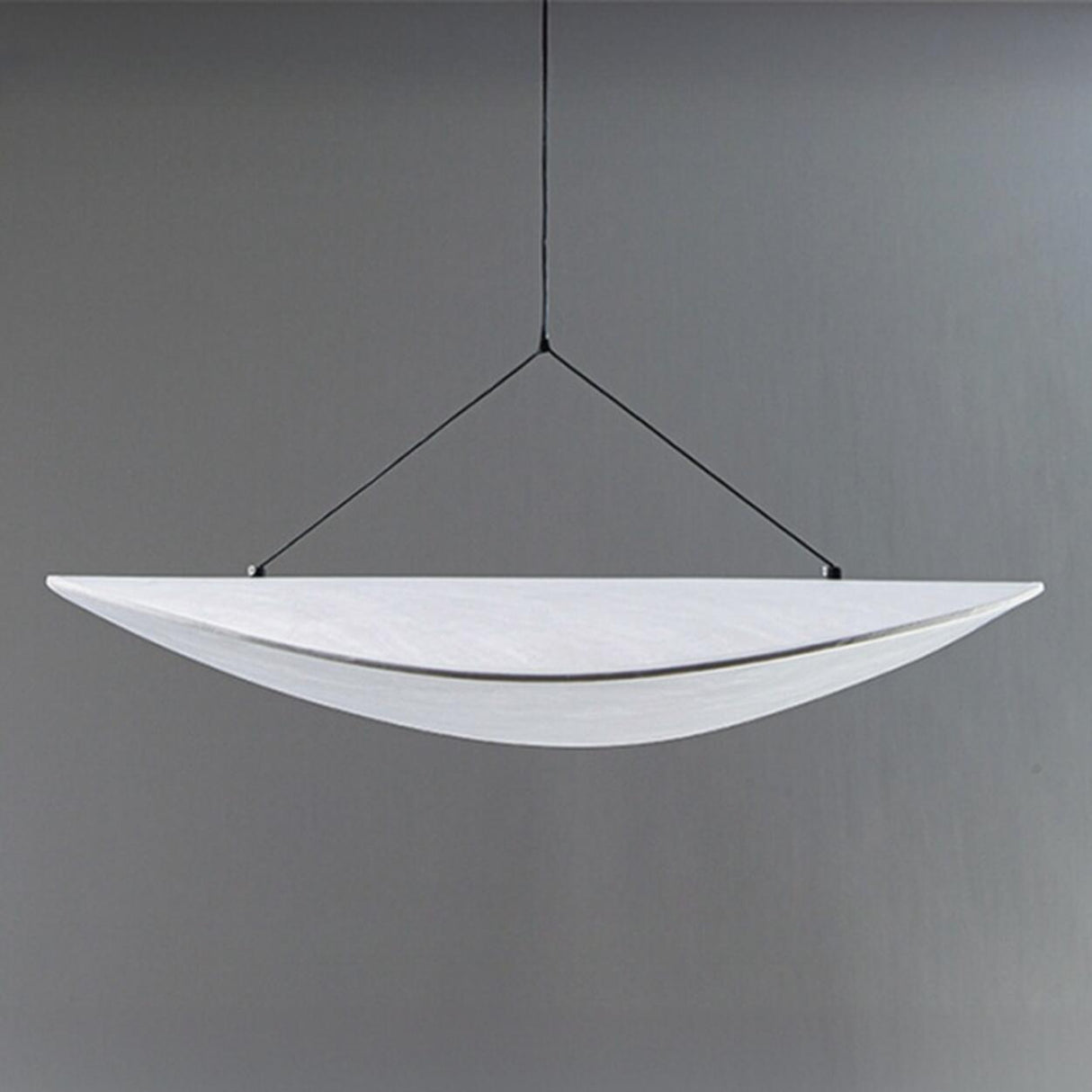 Modern White Silk Floating Shade Living Room Pendant Light Image - 7