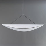 Modern White Silk Floating Shade Living Room Pendant Light Image - 7