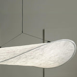 Modern White Silk Floating Shade Living Room Pendant Light Image - 8