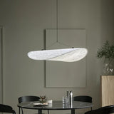 Modern White Silk Floating Shade Living Room Pendant Light Image - 9